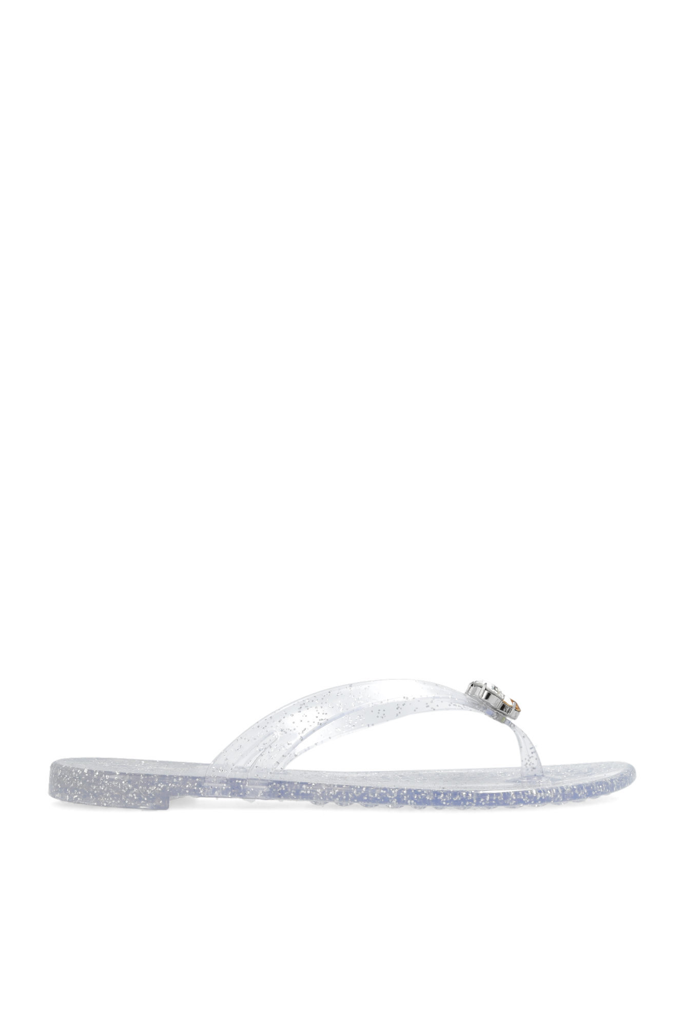 Girls silver 2024 flip flops